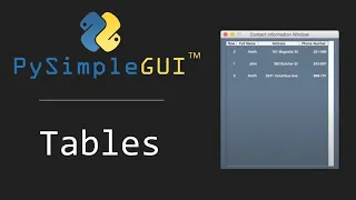 PySimpleGUI - Tables