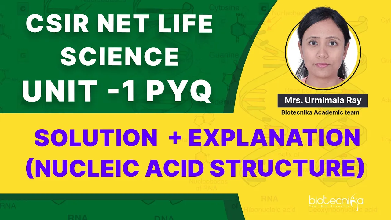 CSIR NET Life Science UNIT 1 PYQ | Nucleic Acid Structure | PYQ Question Discussion + Solution