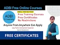 ADBI e-learning online courses 2023 Free verified certificate