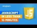 JavaScript In 10 Minutes JavaScript Tutorial For Beginners Learn JavaScript Simplilearn