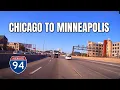 Driving from Chicago to Minneapolis Minnesota highway 94 I94 interstate 94