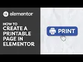 How to Add a Print Button in Elementor No Plugin