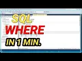 sql where condition how to use where in sql how to filter data from table