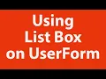 Using ListBox on UserForm in Excel