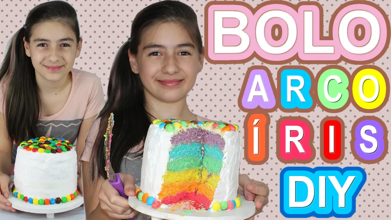BOLO ARCO ÍRIS COMO FAZER COLORIDO EM CAMADAS (RECEITA, DIY) COLORFUL RAINBOW CAKE