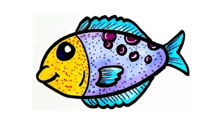 Fish colouring  painting drawing | #palakeducationarts @palakeducationarts