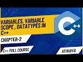 C Course Chapter 2 Variables Variable Scope Data types in C