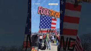 Anti-Trump protesters rally in thousands of US cities for No Kings protests