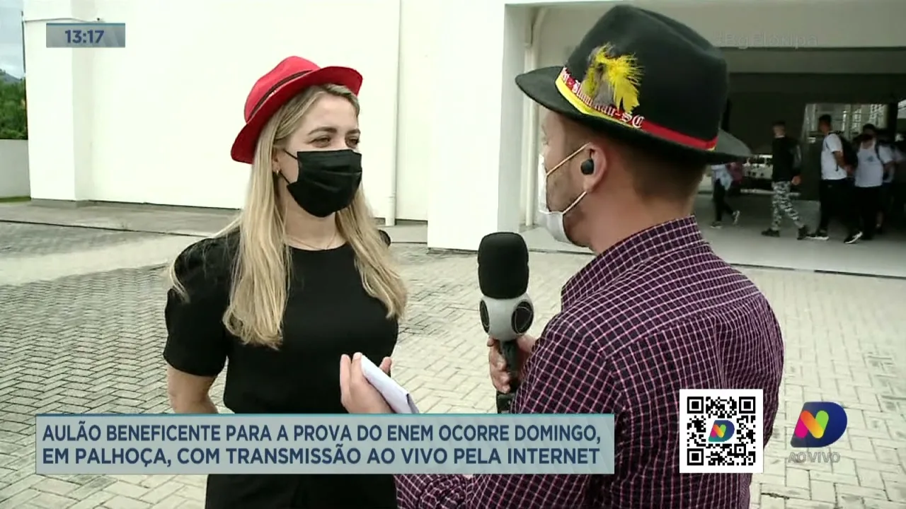 No próximo domingo, ocorrerá em Palhoça um aulão beneficente preparatório para o Enem