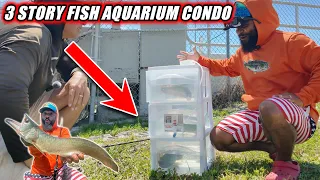 3 Story Fish Aquarium Condo - Fishing Challenge