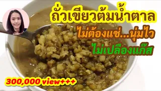 ถั่วเขียวต้มน้ำตาล สูตรนุ่มไว ไม่ต้องแช่ ไม่เปลืองแก๊ส ต้มถั่วเขียว | Mung Beans in Syrup (ENG SUB)