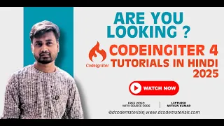 Complete CodeIgniter 4 Tutorials in Hindi with Source Code Learn CodeIgniter 4 from Scratch