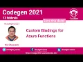 Custom Bindings for Azure Functions