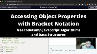 Accessing Object Properties with Bracket Notation Basic JavaScript freeCodeCamp tutorial