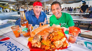 Giant 11 Pound SEAFOOD MOUNTAIN Shrimp Tray King Crab in Los Angeles w Sonny