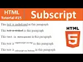 HTML Tutorial - Making Text Subscript in HTML sub Tag