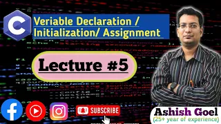 C - 05 Variable Declaration Initialization Assignment In C Language