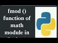 fmod function of math module in python
