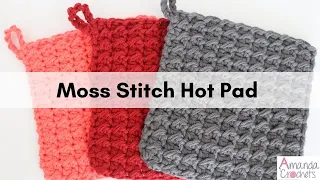 Moss Stitch Hot Pad Easy Beginner Crochet Tutorial
