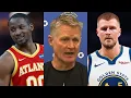 Steve Kerr reacts to Jonathan Kuminga Buddy Hield trade for Kristaps Porzingis