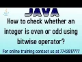 Odd even using bitwise operator in java