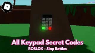 ALL ELUDE KEYPAD SECRET CODES ROBLOX - Slap Battles