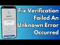 Fix Apple ID Verification Failed an Unknown Error Occurred