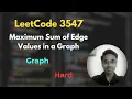 Lagu Maximum Sum of Edge Values in a Graph | LeetCode 3547 | Graph