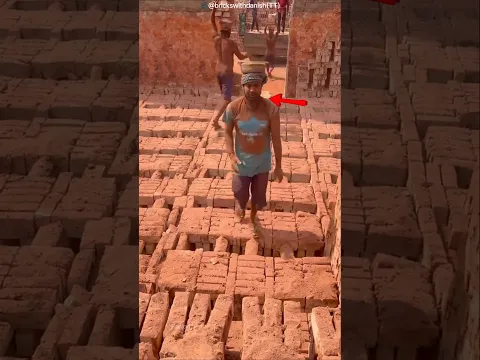 This Worker Can Carry 10 Bricks at Once! 😱 #shorts