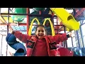Playing at Mcdonalds indoor playground slides