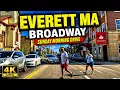 Everett Massachusetts Sunday Morning Drive on Broadway 4K Tour