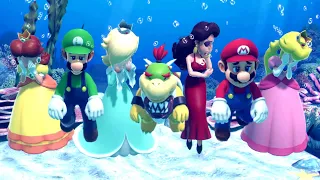 All Underwater Victory Losing Animations - Super Mario Party Jamboree