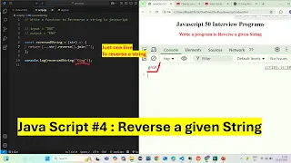 Java Script - Reverse a given String in JS Javascript Interview Exercise