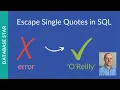 How to Escape Single Quotes in SQL