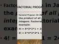 Factorial of a number Short Malayalam Tutorial