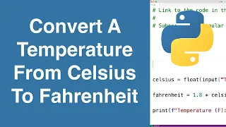 Convert A Temperature From Celsius To Fahrenheit Python Example