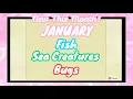 New This Month JANUARY Fish Bugs Sea Creatures Animal Crossing New Horizons