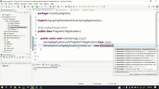 Spring Boot Program using Java annotation based configuration