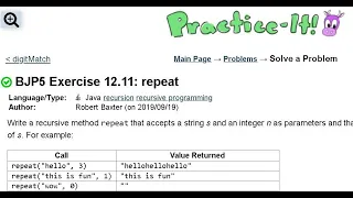 Java Practice It Exercise 12 11 repeat recursion recursive programming