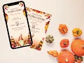 Thanksgiving Invitation Template - Editable Canva Card Fall Party Invite Instant Download
