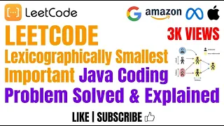 Lexicographically Smallest Subsequence - Important Java Coding Problem Solved Explained