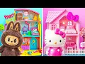 Download Lagu Labubu vs Hello Kitty Dollhouse Makeover | Funny DIY \u0026 Creative Room Hacks