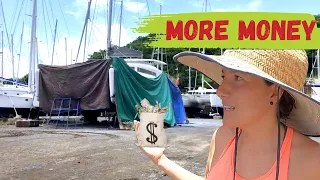 SAILING CATAMARAN SANDING DOWN TO GEL COAT | RUDDER REMOVAL & REPAIR