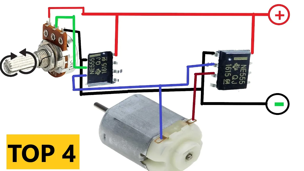 TOP 4  Simple Bi-Directional DC Motor Control -Forward and Reverse a  DC Motor Control