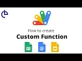 How to create custom function using app script Google sheet user defined function in sheet