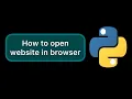 How to open website in your browser automatically with python