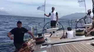 Racing Southern Wind 100 Cape Arrow racing off Capri