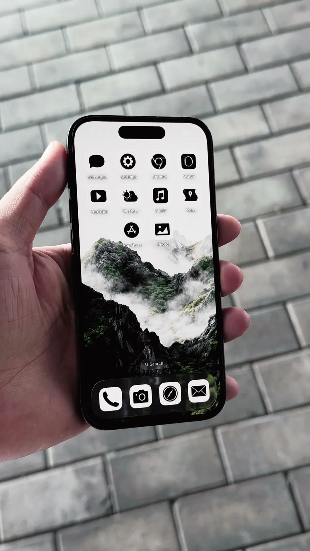 Misty Mountain Emerald Peaks iPhone Wallpaper Setup Preview