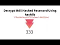 Decrypt Md5 Hashed Password Using hashlib in Python