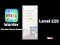 Worder Logic Word Search Level 229 Walkthrough Go Answer